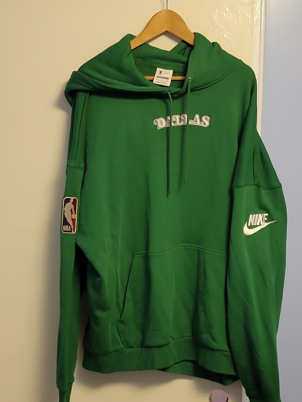 Nike Green Dallas Crewneck Sweatshirt with NBA and Swoosh Logos
